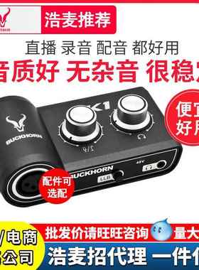 Buckhorn跳羚k1声卡电竞游戏主播配音外置电脑直播唱歌设备全套