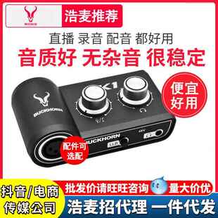 Buckhorn跳羚k1声卡电竞游戏主播配音外置电脑直播唱歌设备全套