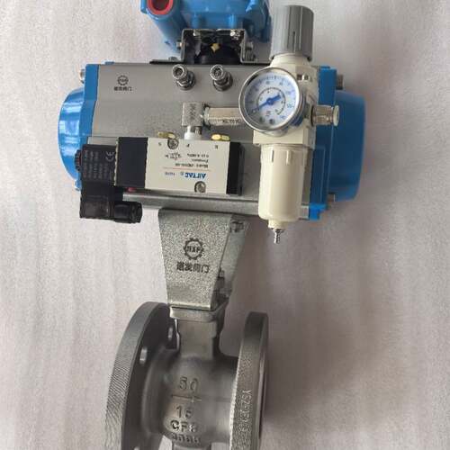 气动V型球阀VQ647H-16P不锈钢材质造纸机械专用阀门固定球球阀