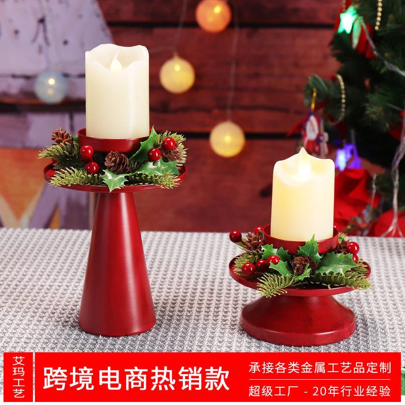 新品烤漆铁艺烛台 创意复古装饰品圣诞烛台diy婚庆烛台摆件