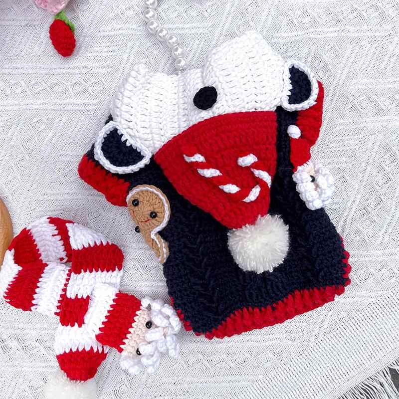 狗狗秋冬圣诞毛衣猫咪宠物编织毛线手工钩织diy材料包幼犬两脚衣