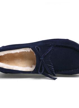 高档2棉鞋女205冬秋季豆鞋女加绒厚底休闲鞋大码懒人鞋一脚蹬女鞋