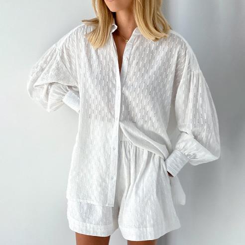 Suit Fashion Casual Shorts Sleeve Long Button Lapel