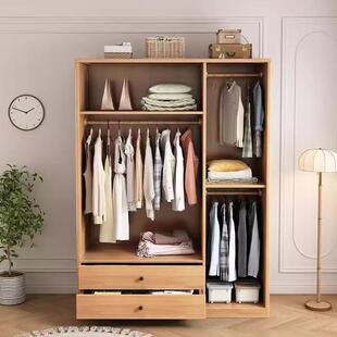 户实木衣523#柜日式简约现代原木衣柜组合木质大用卧室小型家现代