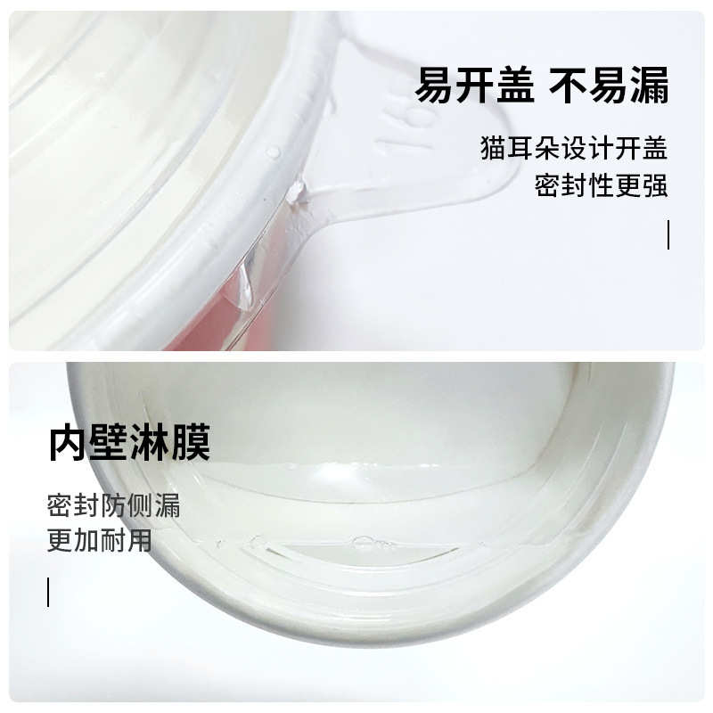 一次性餐盒牛皮纸国潮外卖圆形打包盒带盖加厚食品级纸碗一次性碗