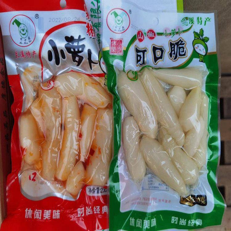 兰溪特产可口脆山椒小罗卜剁椒小罗卜230g袋装水晶酸辣罗卜开胃