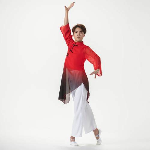 新款典大中学生表演出运动会入场武术太极舞蹈中服装逸水墨古国风