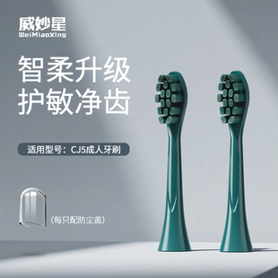 CJ5替换刷头杜邦软毛通用4支装 威妙星成人烘干杀菌电动牙刷DT206