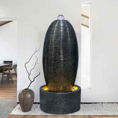 流水生财摆件风水轮玄关循环水喷泉落地客厅装饰造景观招财风水球