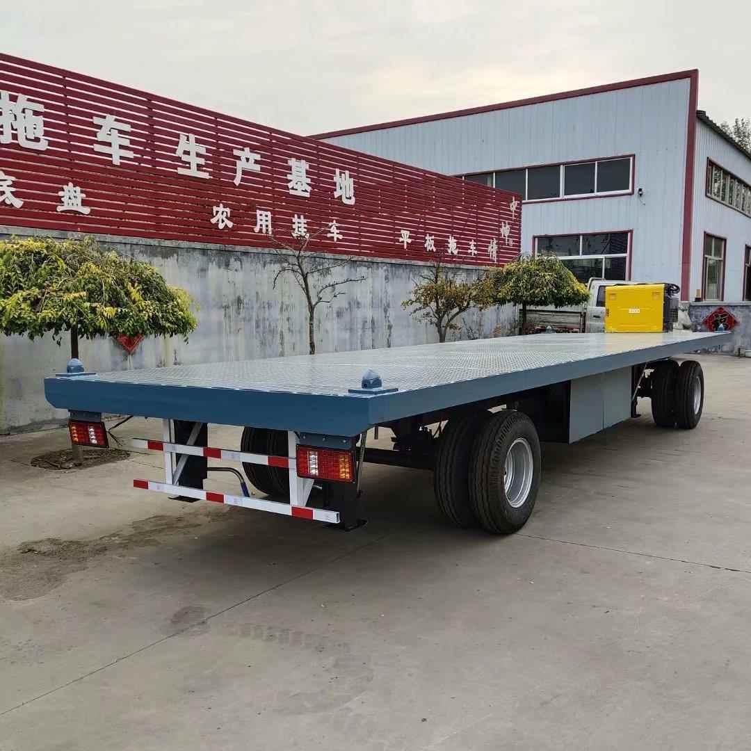 8轮平板拖车7500*2400*1100厂内中专运输拖车全挂拖车工具拖车