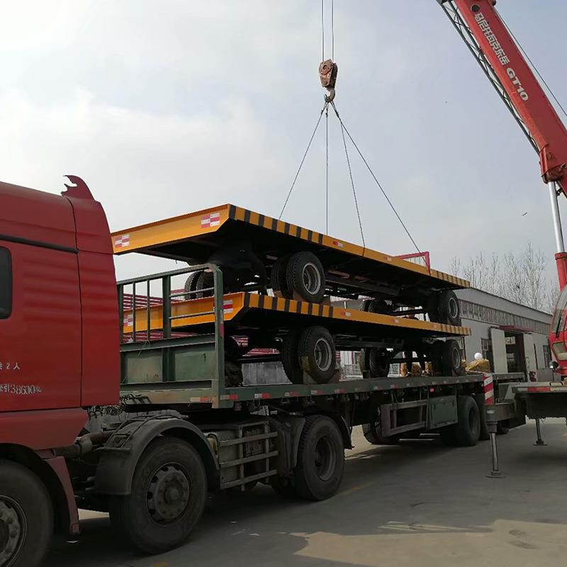 厂家供应平板挂车搬运车20吨重型牵引拖车农用仓库用平板拖车