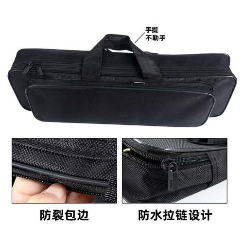 新品跨境黑色单层牛津布钢丝渔具包便携迷你鱼竿包休闲包