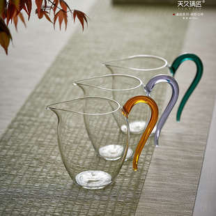 天久璃匠 350ml晶锐公杯 茶室高硼硅耐高温玻璃分茶器 功夫茶具