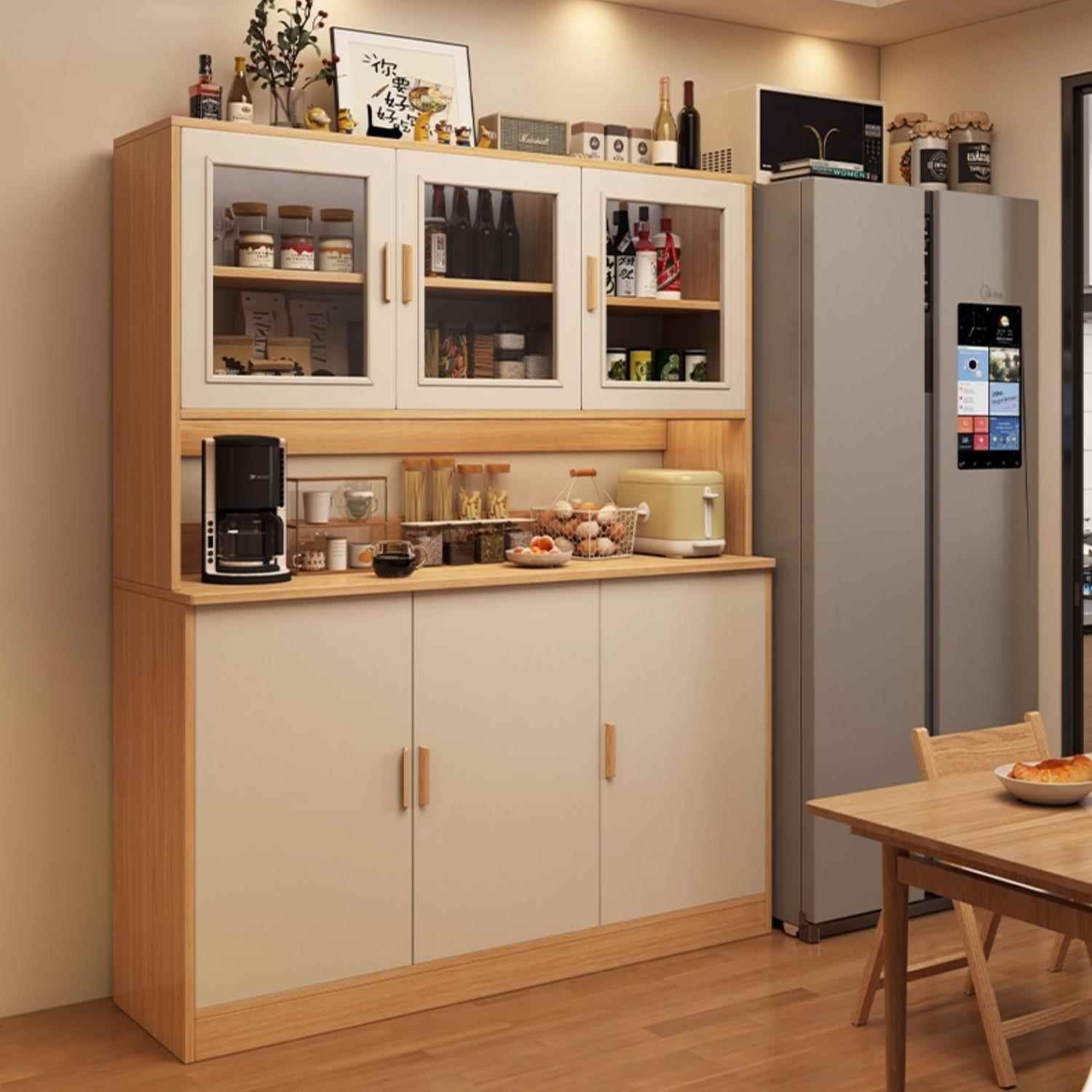 餐厅餐边柜一体靠墙酒柜小户型可放微波炉窄柜2025新款客厅储物柜