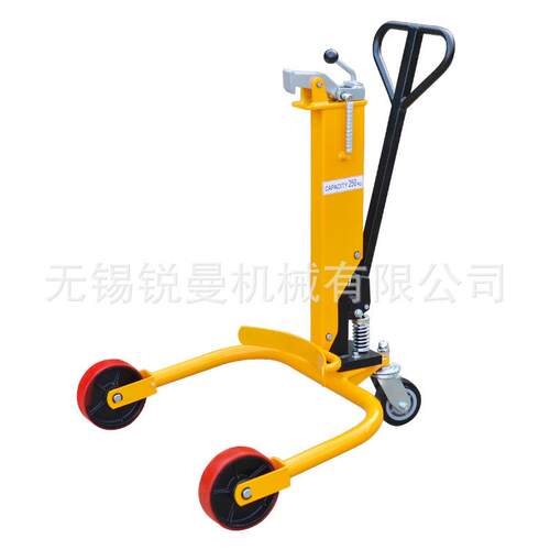 锐励简易手推液压油桶DT250搬运车手动油桶车叉车手推圆桶装卸车