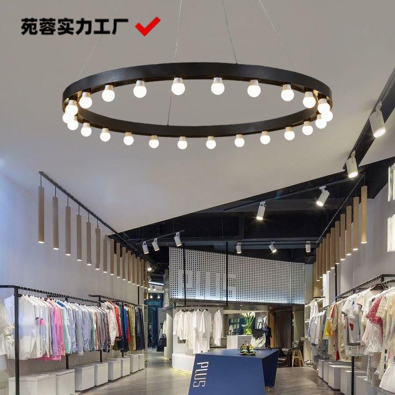 loft复式楼梯灯大吊灯别墅客厅灯酒店大堂圆形商用店铺工业风灯具