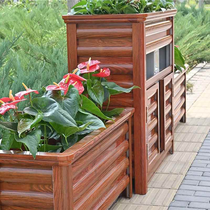 垃圾桶花箱铝护合金花箱合户组外花槽道路栏花花坛市政花垃圾桶花