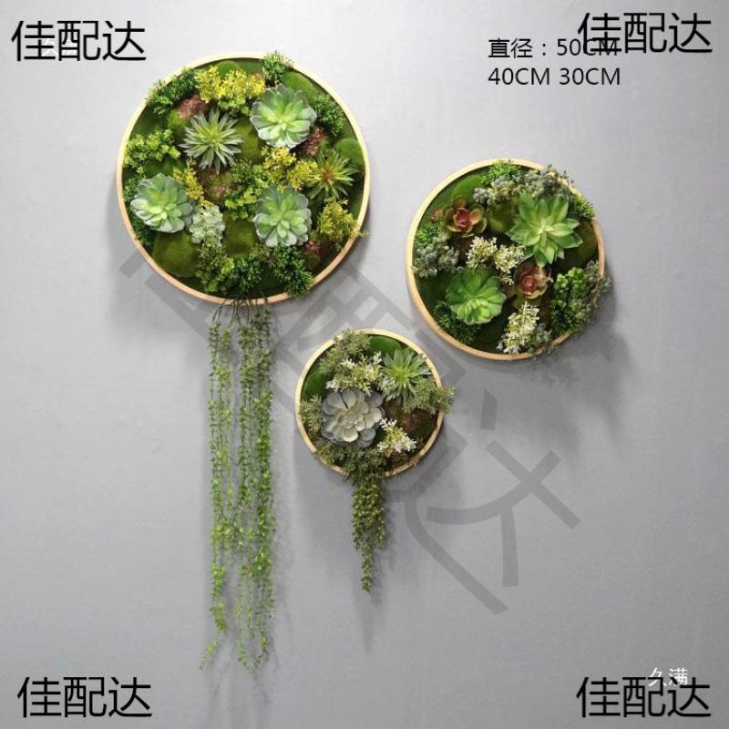创意绿植墙体植圆形墙壁餐厅墙面框装饰壁挂花植物挂墙客厅