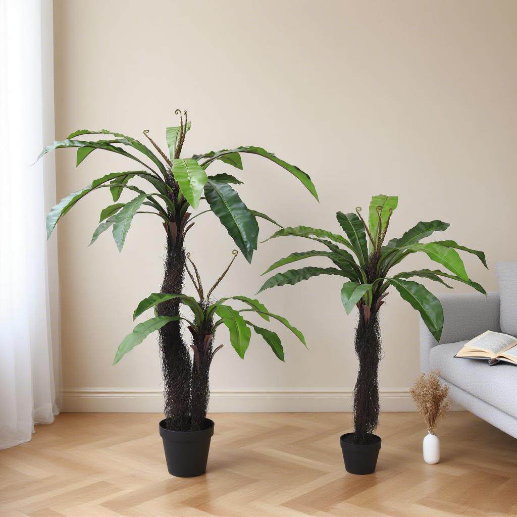 厂家直供仿真绿植鸟巢树盆栽真室内落地盆景家居装饰假树