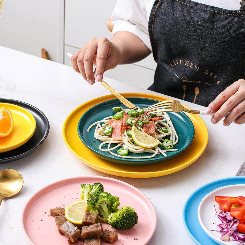 北欧陶瓷牛排盘披萨圆盘西餐盘家用早餐盘菜盘餐具寿司盘糕点盘子