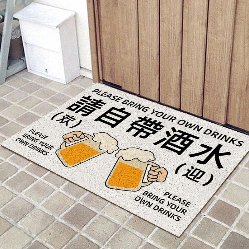 进户门脚踩垫丝圈吸尘进门家用创意文字入户门门垫可裁剪pvc地垫