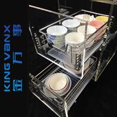 厨房整体橱柜304不锈钢拉篮开 300350400小尺寸深窄柜储 门抽屉式