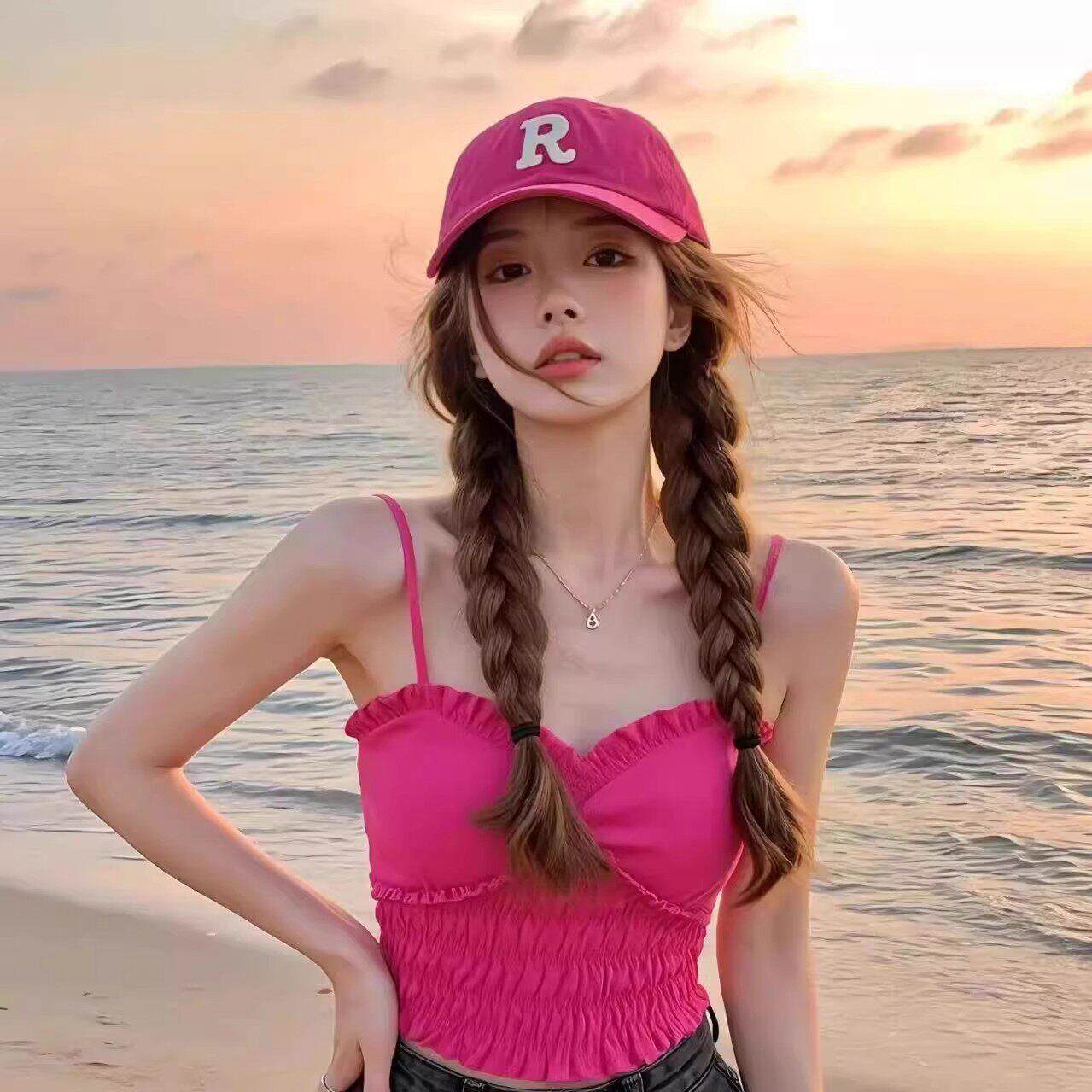 多巴胺风棒球帽子假发一体女2025新款长卷发麻花辫休闲时尚百搭春