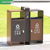 垃圾箱户外物业绿小区金属垃圾桶环卫垃圾桶广州恒不锈钢桶室外