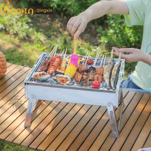 小号家用折叠不锈钢烧烤炉木炭烤炉架户外便携野营BBQ烧烤架烤肉