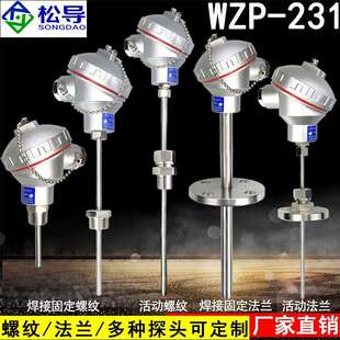 Pt100热电阻WZP 线盒测温监视器K热电偶一体化温度变 231防水接线