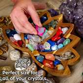 莲花新品 工艺品摆件展示托盘盛放形状水晶木质石头松木收纳盒