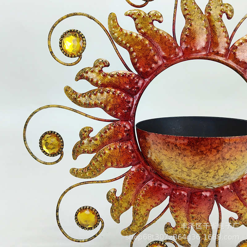 源头新品户外喂鸟器铁艺太阳悬挂式鸟类喂水器鸟浴鸟澡盆