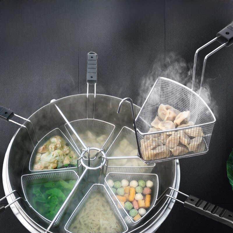 采购产品麻辣烫漏篮，泡饺篮，破面机，汤桶，不锈钢隔面锅，专用