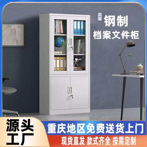 钢制文件柜办公铁皮柜储物柜档案室落地资料柜财务凭证柜