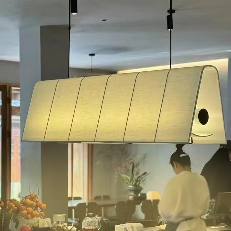新中式吊灯吧台上方店铺商用餐厅餐饮饭店日式创意餐桌布艺灯具