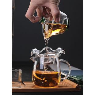 耐热防烫手三才杯茶碗功夫茶具茶道配件透明泡茶杯 玻璃盖碗加厚