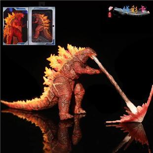 哥斯拉玩具大战金手办刚三头龙可动怪兽模型摆件红莲核能喷射玩具