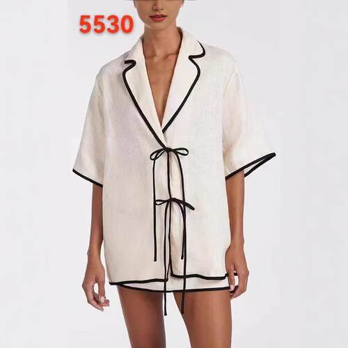 Women's Short Skirt High Waist Cotton Pajama Set