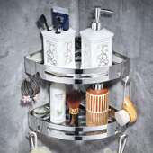 浴室角角置物PVL架壁挂式 卫间生蓝扇形厕所架墙角三转角扩容架防