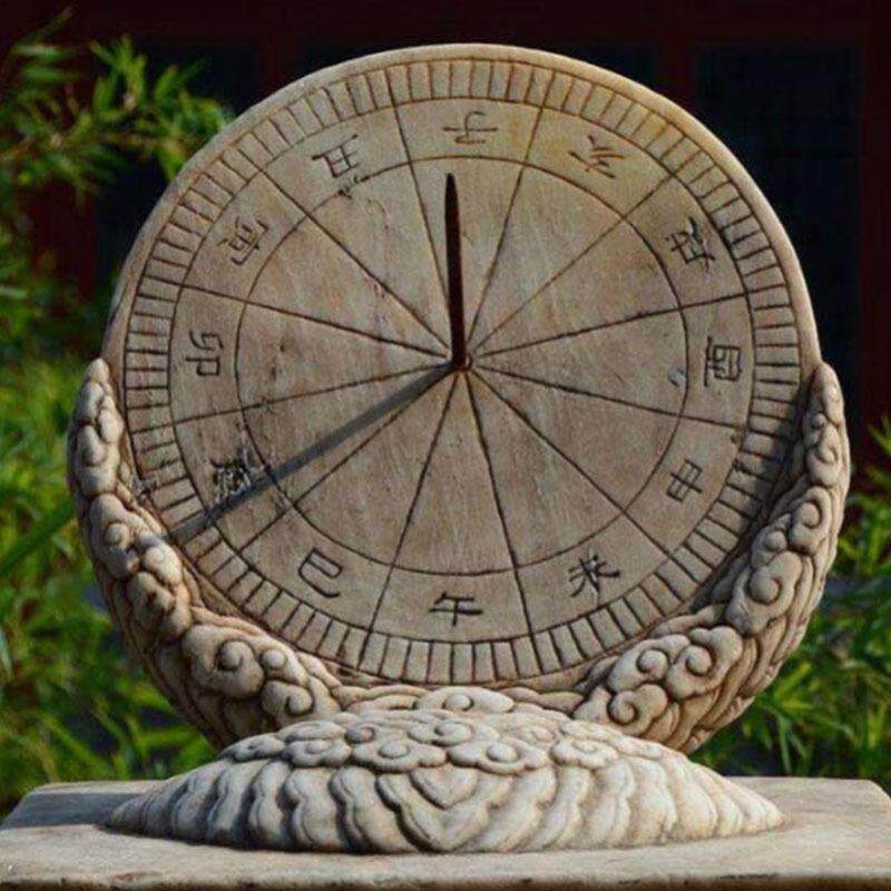 石雕汉白玉日晷时辰太阳表 古代计时校园广场雕塑