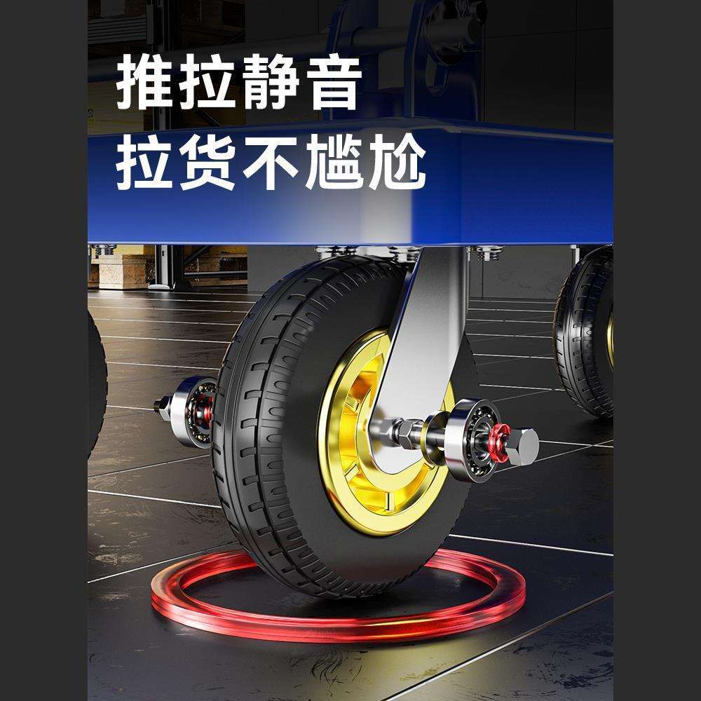小推车拉货450折车叠携拖车车轮平板搬运车家用快递手推小拉便车
