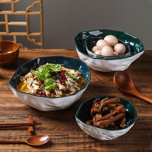 Ceramic large salad bowl buffet restaurant fruit bowl