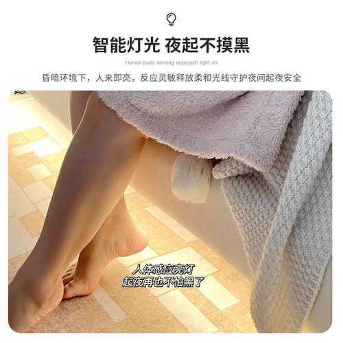 超薄智能led感应灯条悬浮床头明装细发光线条灯主卧橱柜衣柜