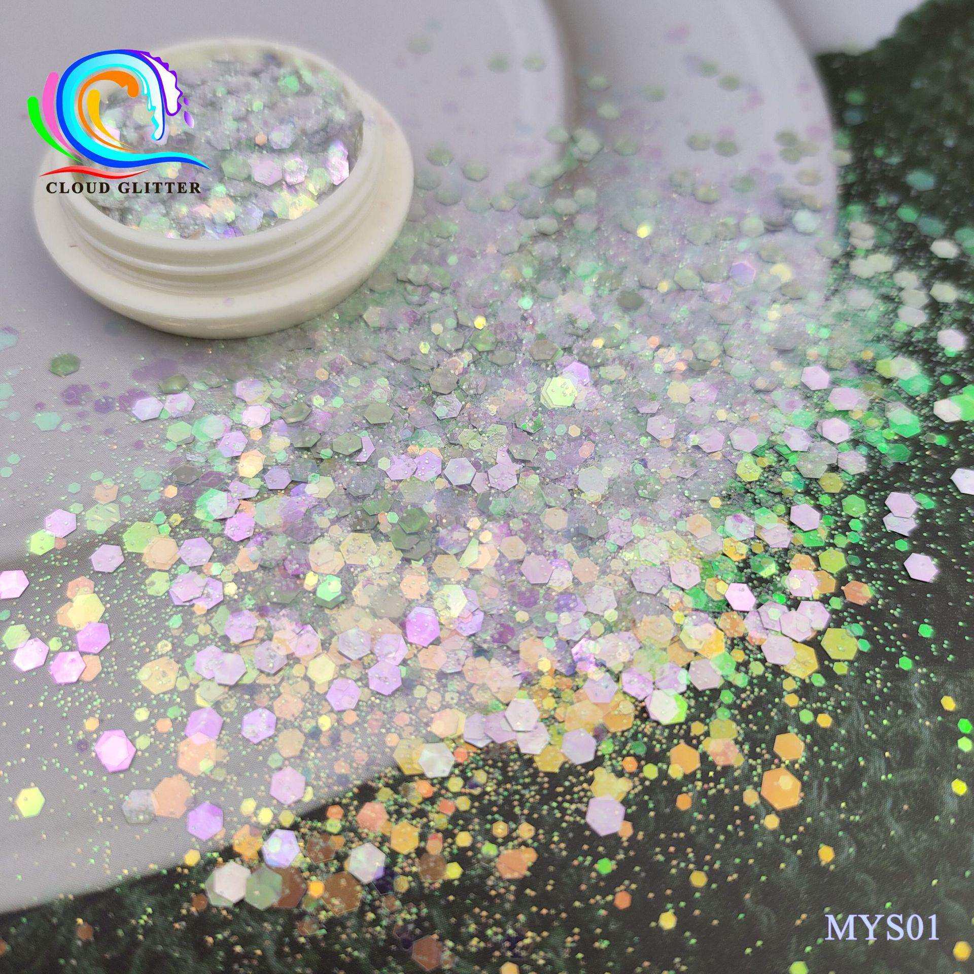 云彩新品梦幻多彩金葱粉12色仙女之瞳闪粉亮片大小混装可自由搭配