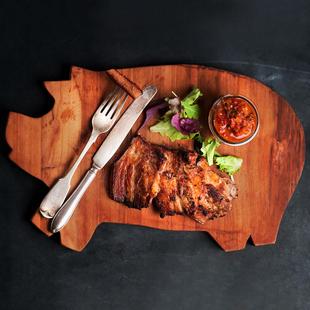 牛排木盘披萨餐盘木质拼盘摆盘西餐牛扒板实木托盘火腿碟创意餐具