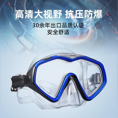 wave专业两件MS1385S5套大潜水镜 全式一干片框潜式水镜浮潜潜水