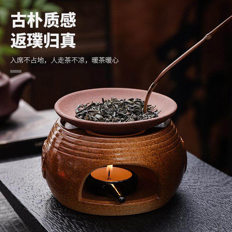 中式香粉可乾烧精油陶瓷蜡烛香薰炉隔火加热旅行围炉烤泡茶炉扩香