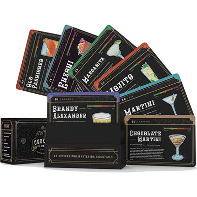 Cocktail Cards鸡尾酒卡100种鸡尾酒配方卡调酒艺术鸡尾酒食谱卡