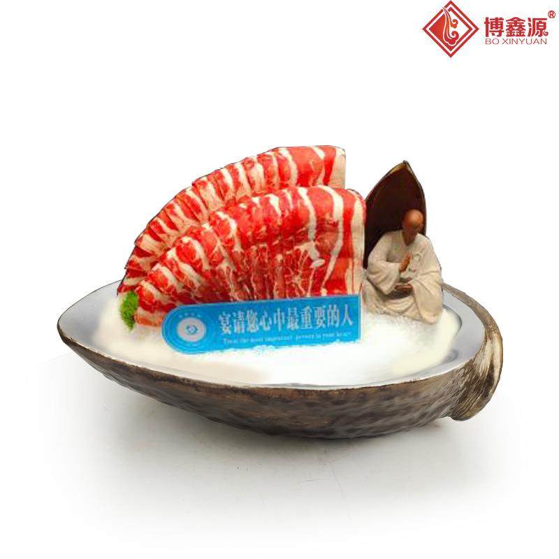 树脂仿真鲍鱼壳干冰刺身拼盘创意刺身异型火锅海鲜姿造意境菜餐具