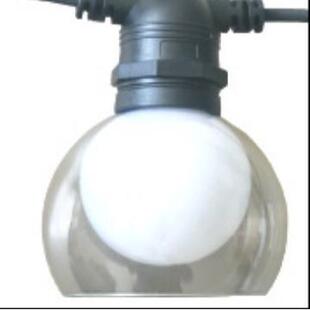 庭院婚庆 欧规24VDC8米10灯0.5米灯距G45带灯罩暖白光装 饰灯串